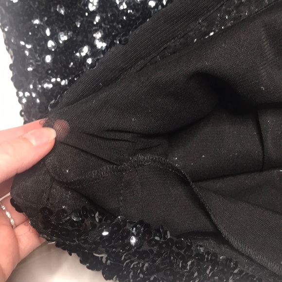 Amber Blue Sz S black sequin mini dress - Picture 5 of 6